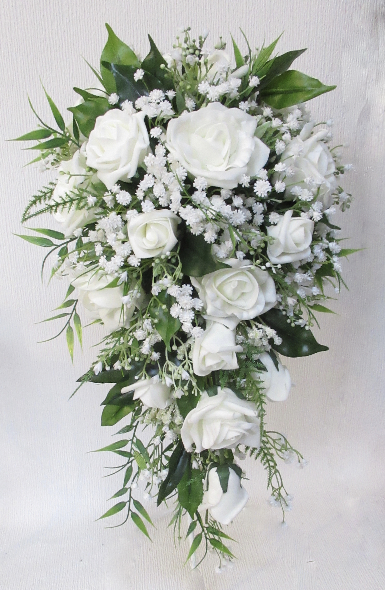 Rustic rose and gypsophila wedding bouquet, rustic inspired wedding flowers